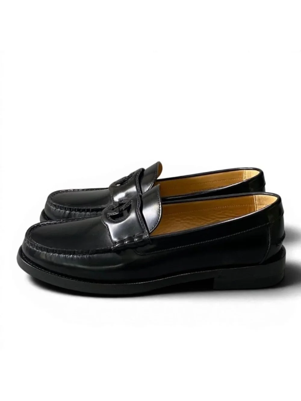 Gucci Interlocking GG Logo Loafers Shoes Dress Leather